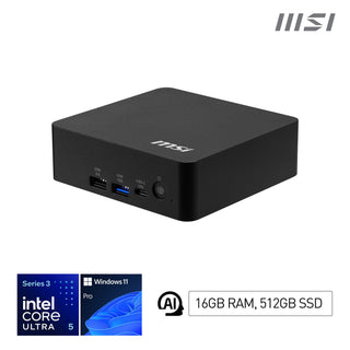 MSI Cubi NUC AI+ 3MG-004EU Copilot+ PC Intel Core Ultra 5 322 16 GB DDR5-SDRAM 512 GB SSD Windows 11 Pro Mini PC Sort