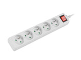 Lanberg PS1-05E-0150-W stikdåse 1,5 m 5 AC stikkontakt(er) Indendørs Hvid