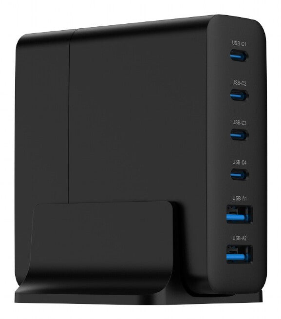 Gembird TA-UC-2A4C-PD75-01-BK oplader til mobil enhed Universel Sort Vekselstrøm Hurtig opladning Indendørs
