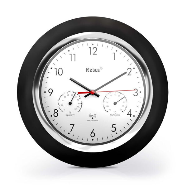 Mebus 19453 Væg- og bordur Digitalt ur Rund Sort, Hvid