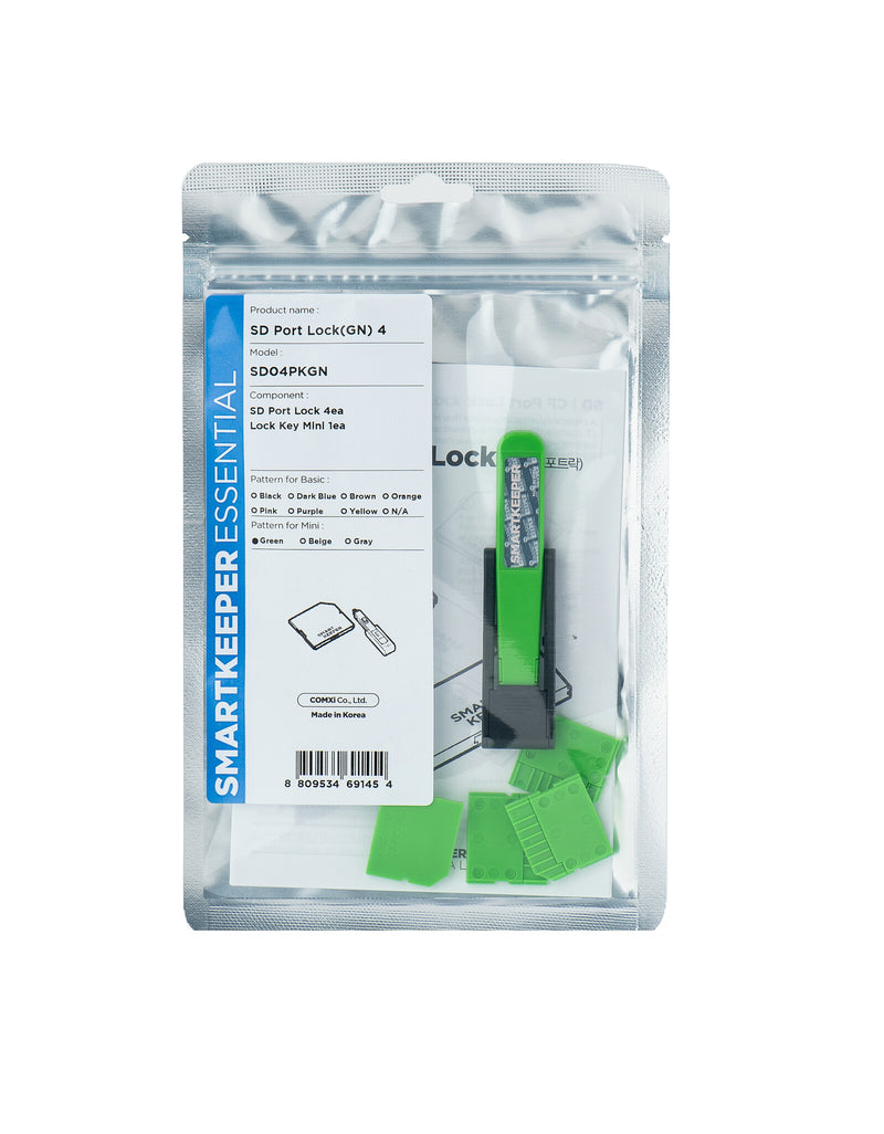 Smartkeeper SD04PKGN portblokering SD card Grøn Plast 1 stk