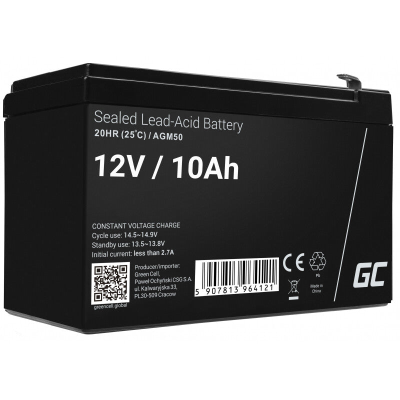Green Cell AGM50 UPS batteri VRLA AGM 12 V 10 At