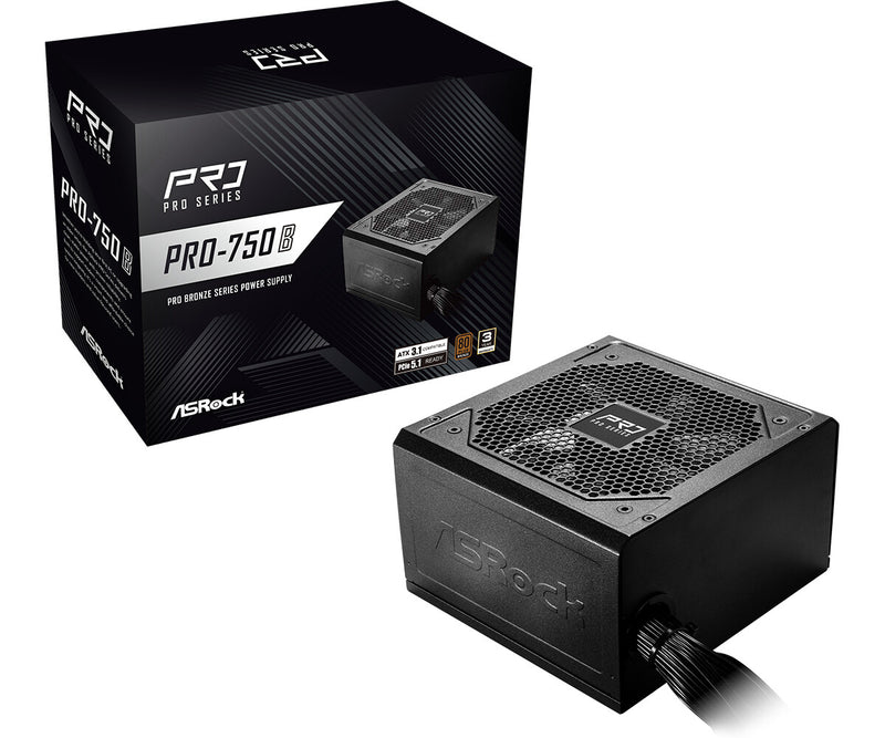 Asrock PRO-750B enhed til strømforsyning 750 W 24-pin ATX ATX Sort