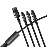Baseus Tungsten Gold 3-in-1 USB-kabel USB 2.0 1,5 m USB A USB C/Micro USB A/Lightning 0,48 Gbit/sek. Sort