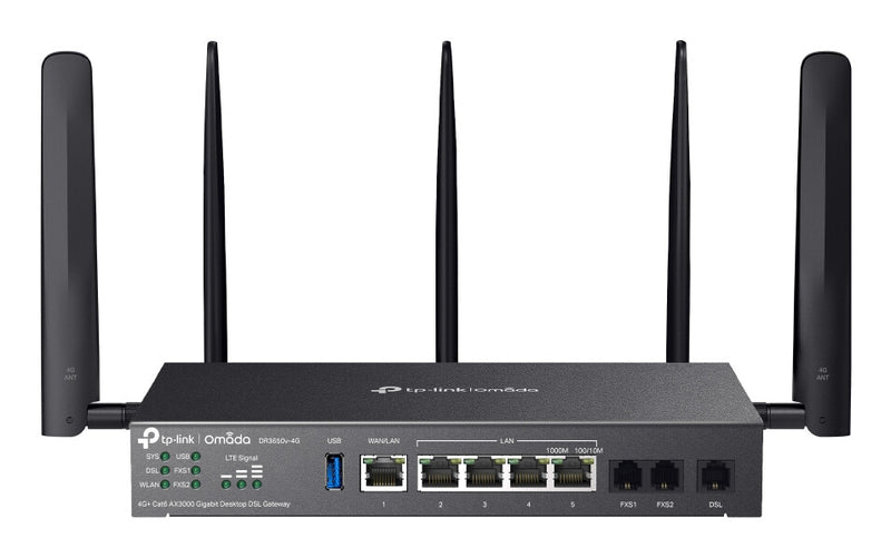 TP-Link Omada DR3650V-4G trådløs router Gigabit Ethernet Dual-band (2,4 GHz / 5 GHz) Sort