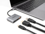 DeLOCK 61071 videokabel adapter 0,1 m USB Type-C USB Type-C + USB Type-A + HDMI Grå