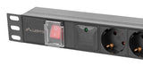 Lanberg PDU-05F-0200-BK strømforsyningsenhed (PDU) 5 AC stikkontakt(er) 1U Sort