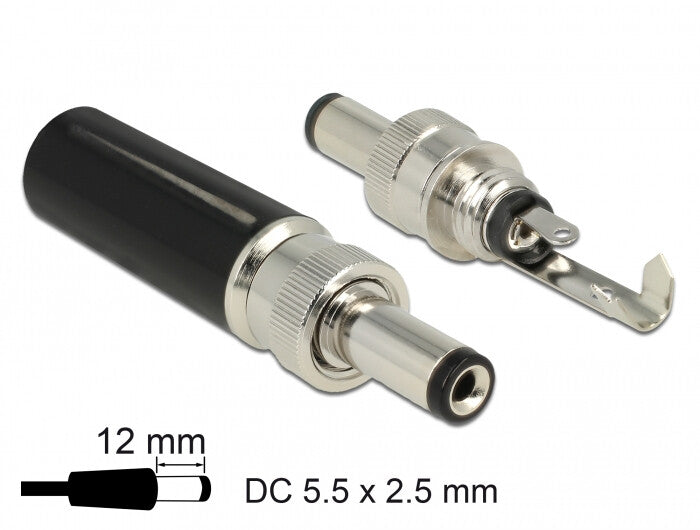 DeLOCK 89916 kabelsamler DC Sort, Rustfrit stål