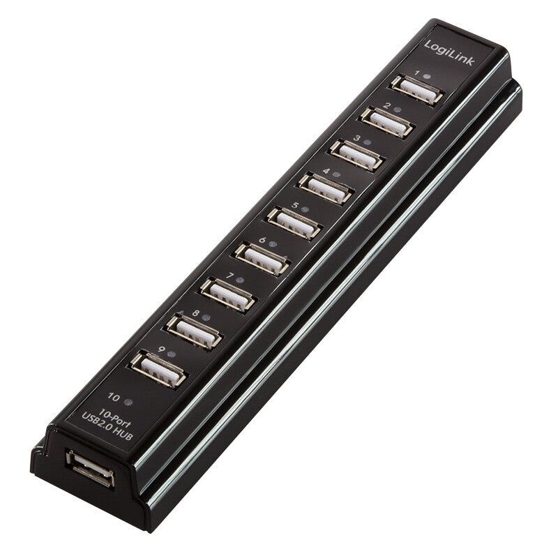 LogiLink UA0096 interface hub USB 2.0 480 Mbit/s Sort