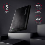 Axagon EE25-A6M drevkabinet HDD/SSD kabinet Sort 2.5"
