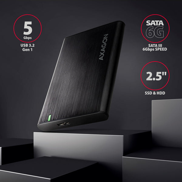 Axagon EE25-A6M drevkabinet HDD/SSD kabinet Sort 2.5"