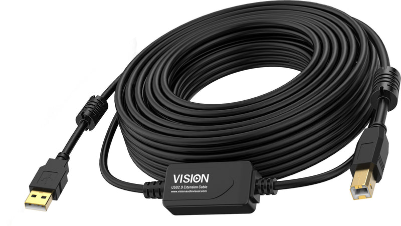 Vision TC 10MUSB+/BL/2 USB-kabel USB 2.0 10 m USB A USB B 0,48 Gbit/sek. Sort