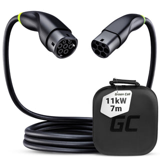 Green Cell EVKABGC04 opladningskabel til elbil Sort Type 1 Type 2 3 7 m