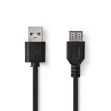 Nedis CCGB60010BK20 USB-kabel USB 2.0 2 m USB A 0,48 Gbit/sek.
