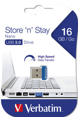 Verbatim Store 'n' Stay Nano USB-nøgle 16 GB USB Type-A 2.0 Blå