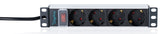 Digitus DN-95418-S strømforsyningsenhed (PDU) 4 AC stikkontakt(er) 1U Sort, Sølv