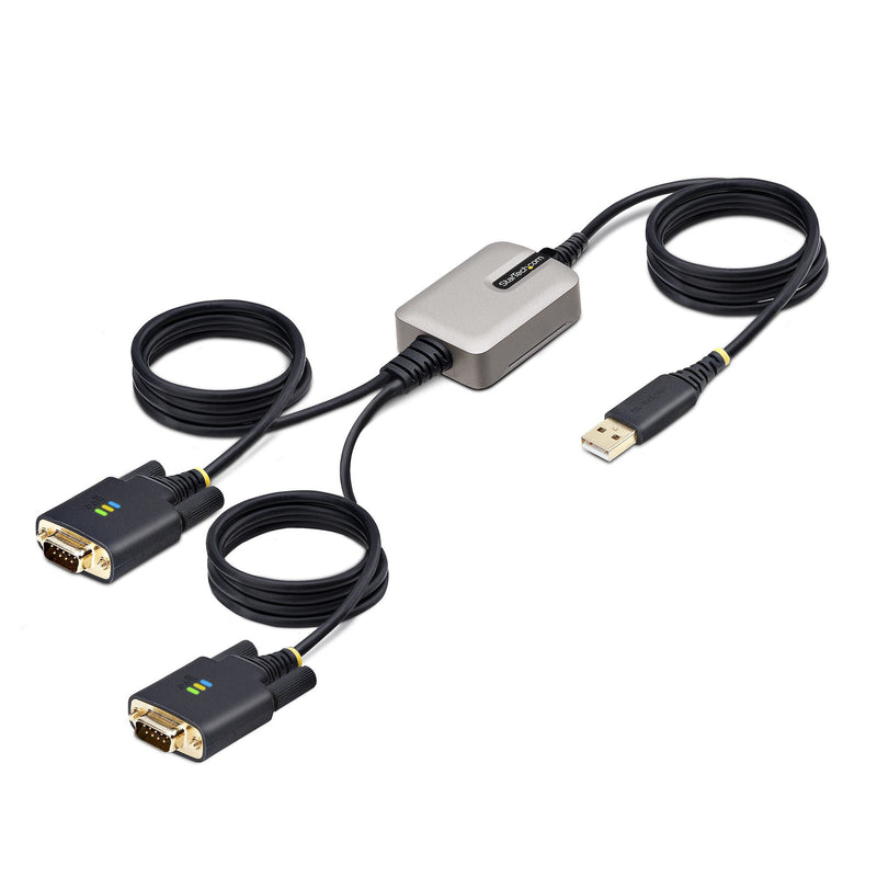 StarTech.com 2P6FFC-USB-SERIAL kabel kønsskifter USB-A 2 x DB-9 RS-232 Sort, Grå