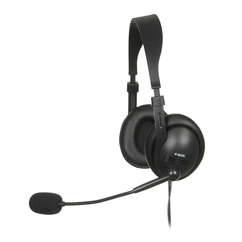 iBox W1MV Headset Ledningsført Kontor/Callcenter Sort