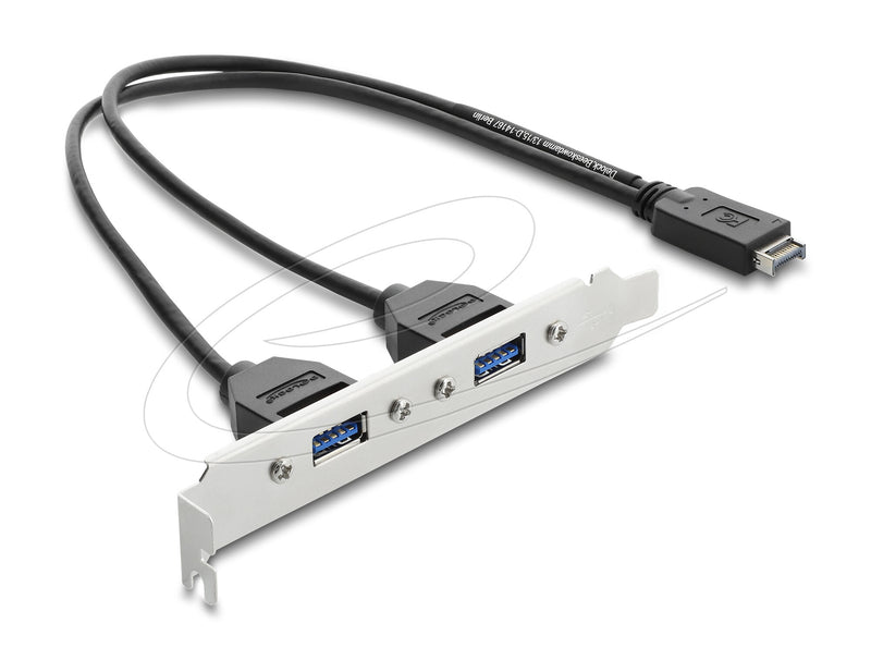 DeLOCK 67345 USB-kabel 0,355 m USB E 2 x USB A Sort