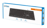 Manhattan 179324 tastatur Kontor USB QWERTZ Sort