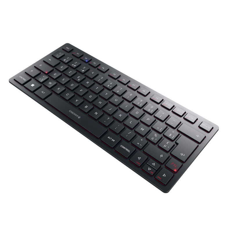 CHERRY KW 9200 MINI tastatur Universel USB + RF Wireless + Bluetooth AZERTY Belgisk Sort