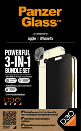 PanzerGlass ® 3-i-1 Privacy Pakke iPhone 15