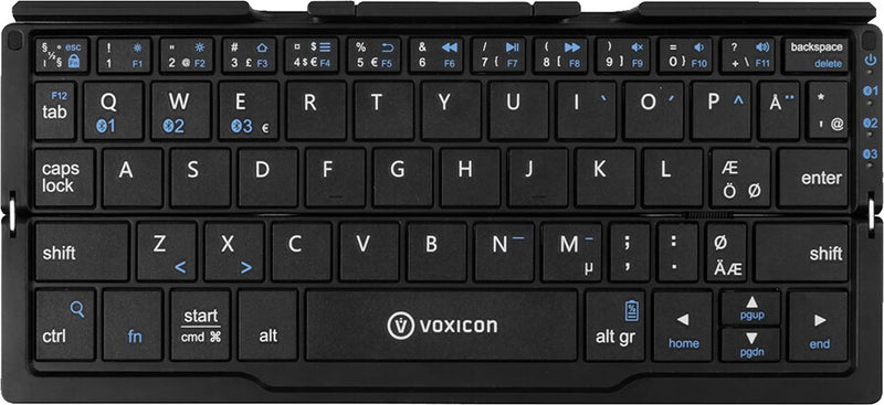 Voxicon DK-199B-G tastatur Bluetooth Nordisk Sort, Sølv