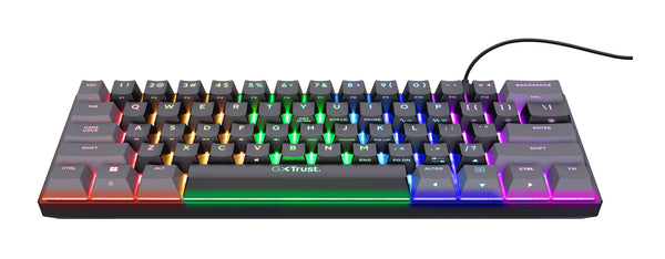 Trust GXT 867 Acira tastatur Spil USB QWERTZ Tysk Sort, Grå
