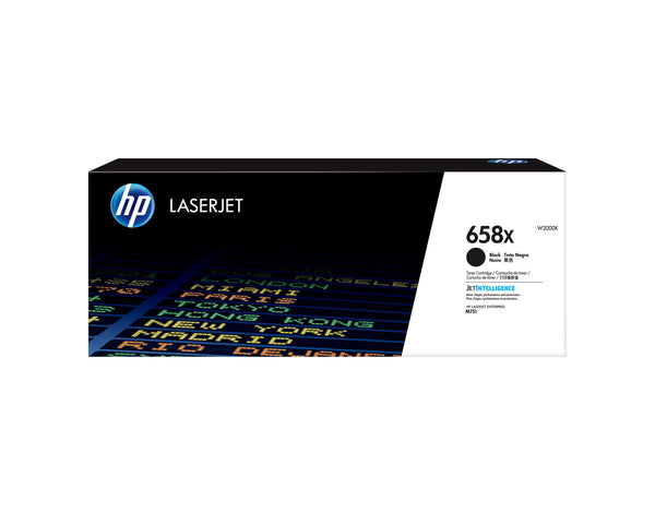 HP Original 658X LaserJet-tonerpatron med høj kapacitet, sort