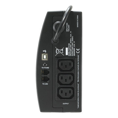 ONLINE USV-Systeme YUNTO 800 UPS-enhed Interaktivt indgangsstik 0,8 kVA 480 W 3 AC stikkontakt(er)