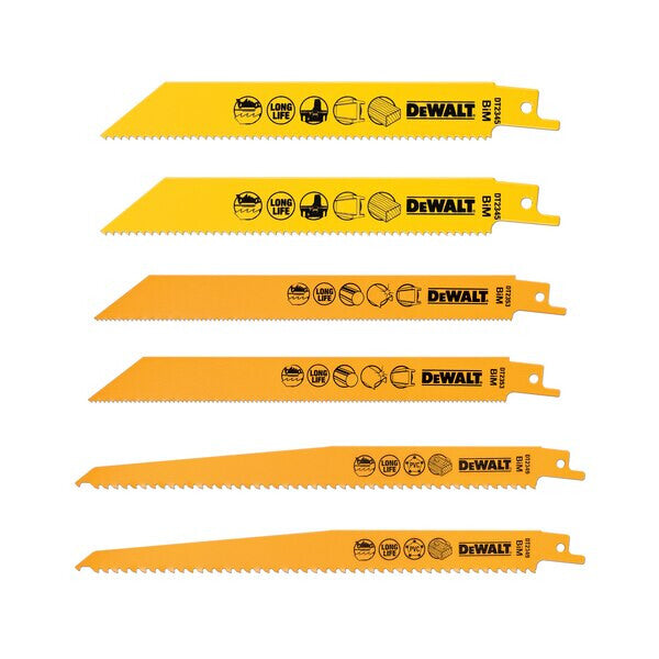 DeWALT DT2444-QZ stiksav, rullesav & sabelsavklinge Saber savklinge Bimetal 6 stk