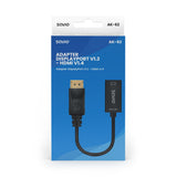 Savio AK-62 videokabel adapter 0,2 m DisplayPort HDMI Sort