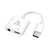 Akasa AK-CBCA30-08WH kabel kønsskifter USB Type-C USB Type-C +3.5mm Jack Hvid