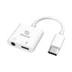 Akasa AK-CBCA30-08WH kabel kønsskifter USB Type-C USB Type-C +3.5mm Jack Hvid