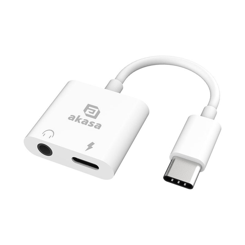 Akasa AK-CBCA30-08WH kabel kønsskifter USB Type-C USB Type-C +3.5mm Jack Hvid