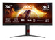 AOC G4 CU34G4CA computerskærm 86,4 cm (34") 3440 x 1440 pixel Wide Quad HD Sort, Rød