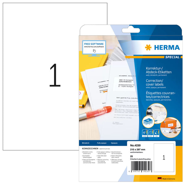 HERMA 4230 print etiket Hvid Selvklæbende printeretiket