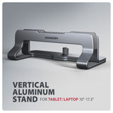 Axagon STND-VG Vertikaler Laptop-Ständer, einstellbare Breite, Aluminium Stander til laptop og tablet Grå 43,9 cm (17.3")