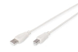 Digitus AK-300102-030-E USB-kabel USB 2.0 3 m USB A USB B 0,48 Gbit/sek. Beige