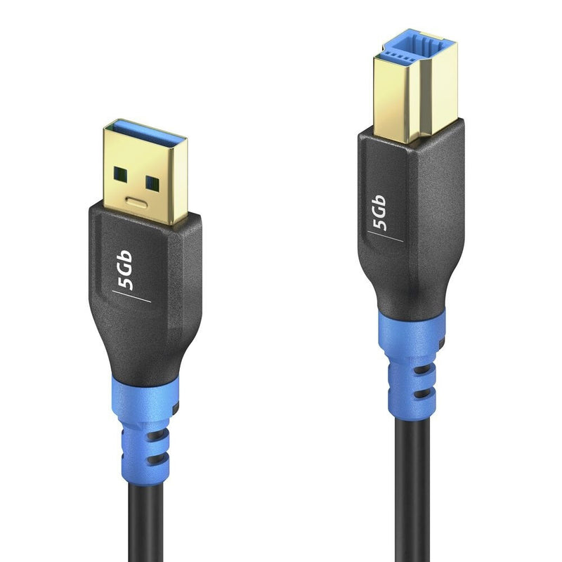 PureLink FI-U300-005 USB-kabel USB 3.2 Gen 1 (3.1 Gen 1) 0,5 m USB A USB B 5 Gbit/sek. 10 W Sort, Blå
