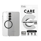 PanzerGlass CARE™ by ® Urban Combat Case Transparent m. Sort Ramme & Qi Compatible Samsung Galaxy S25+