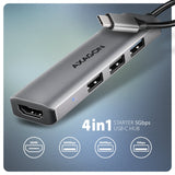 Axagon HMC-H3A dockingstation Ledningsført USB 3.2 Gen 1 (3.1 Gen 1) Type-C Sølv