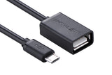 Ugreen 10396 USB-kabel USB 2.0 0,12 m USB A Micro-USB B 0,48 Gbit/sek. Sort