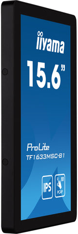 iiyama ProLite TF1633MSC-B1 computerskærm 39,6 cm (15.6") 1920 x 1080 pixel Fuld HD Berøringsskærm Sort