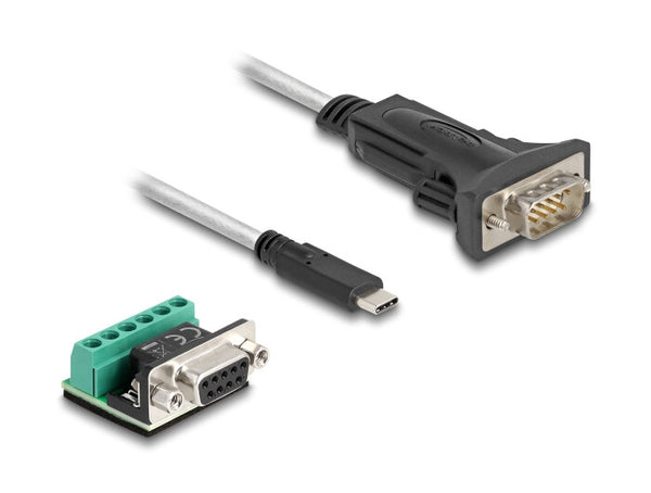 DeLOCK 64270 serielkabel Sort, Transparent 2 m USB Type-C DB-9