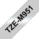 Brother TZE-M951 etiketbånd Sort på sølv
