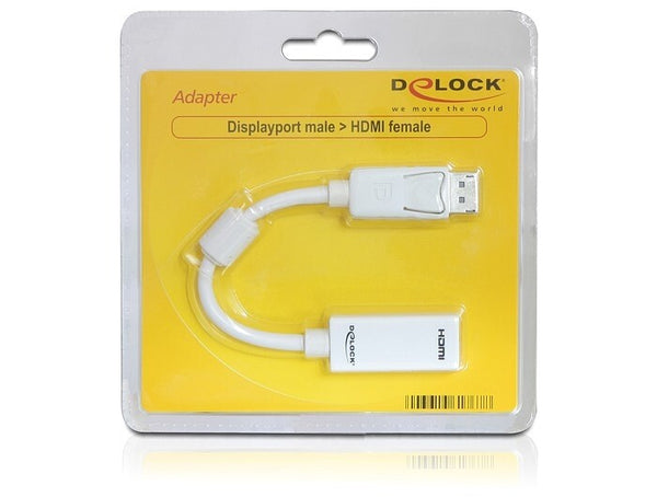 DeLOCK 61767 videokabel adapter 0,125 m DisplayPort HDMI Type A (Standard) Hvid