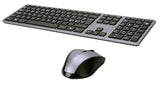 Voxicon 280 Slim Metal Wireless tastatur Mus inkluderet Universel RF trådløst QWERTY Nordisk Sort, Sølv