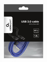 Gembird CCP-mUSB3-AMBM-6 USB-kabel USB 3.2 Gen 1 (3.1 Gen 1) 1,8 m USB A Micro-USB B Blå