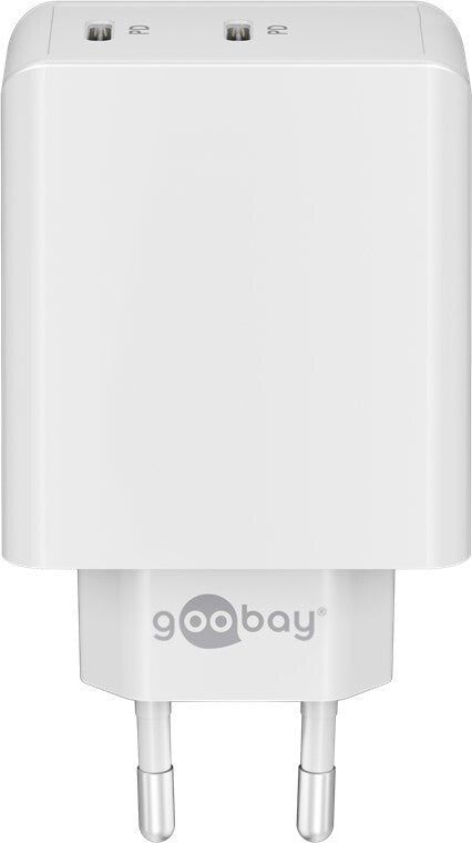 Goobay 61758 oplader til mobil enhed Digitalt kamera, Hovedtelefoner, Mobiltelefon, SmartWatch, Tablet Hvid Vekselstrøm Hurtig opladning Indendørs
